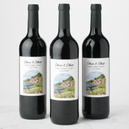 Rótulo De Garrafa De Cerveja Lago Como Itália: Rótulo de Vinho Casado