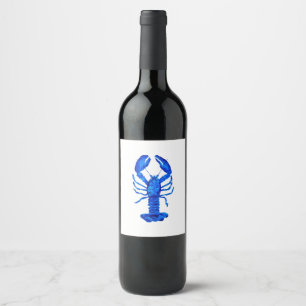 Rótulo De Garrafa De Cerveja Lagosta Azul