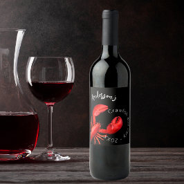 Rótulo De Garrafa De Cerveja Lagosta vermelha-lagosta-negra