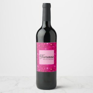 Rótulo De Garrafa De Cerveja Lantejoula Brilhante Rosa