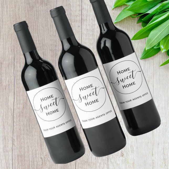 Rótulo De Garrafa De Cerveja Lar doce lar novo presente residencial do agente (Criador carregado)