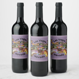 Rótulo De Garrafa De Cerveja Las Vegas à noite com luzes neuronais de Nevada