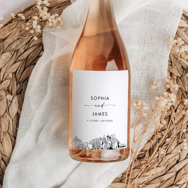 Rótulo De Garrafa De Cerveja Las Vegas Skyline (Criador carregado)