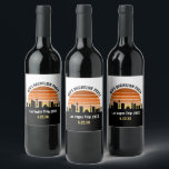 Rótulo De Garrafa De Cerveja Las Vegas Strip Sunset Custom Vacation<br><div class="desc">Cool custom Las Vegas skyline at sunset wine label for your family vacation or bachelor party trip to the city of lights. Gamble from sunrise to sundown in this city.</div>