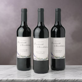 Rótulo De Garrafa De Cerveja Lavanda de Aquarela Flói Qualquer Marco Aniversári