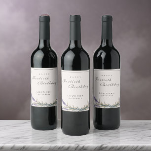 Rótulo De Garrafa De Cerveja Lavanda de Aquarela Flói Qualquer Marco Aniversári