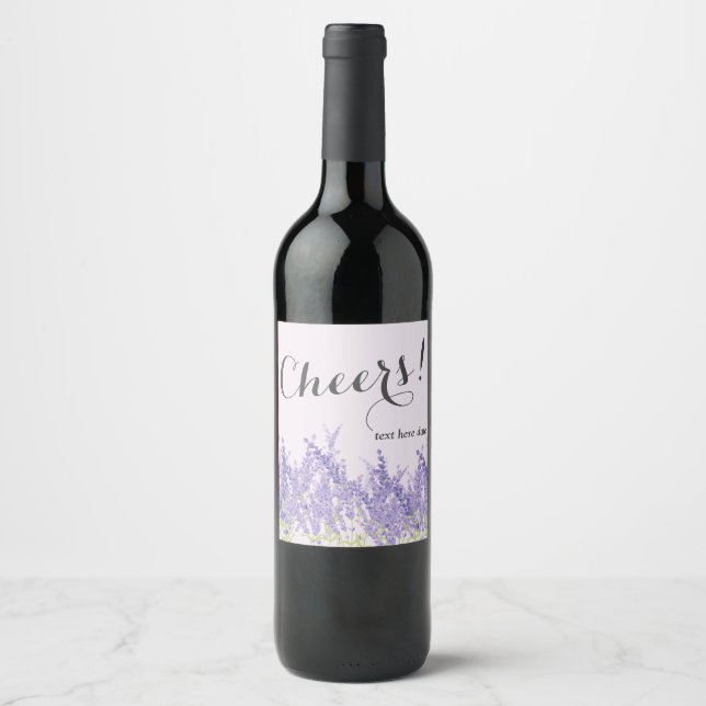 Rótulo De Garrafa De Cerveja lavanda, elegante, moderno, moderna, floral, roxo (Frente)