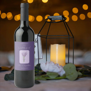 Rótulo De Garrafa De Cerveja Lavanda Obrigado Casamento