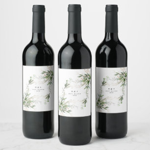 Rótulo De Garrafa De Cerveja Leafy Botânica Eucalyptus Modern Greenery Branch