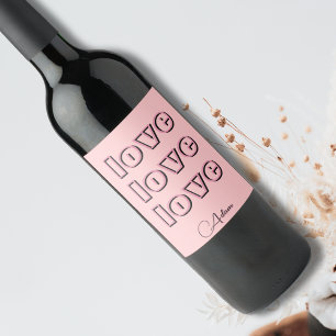 Rótulo De Garrafa De Cerveja Legal cor rosa 3 x amor Rosa de Pastel