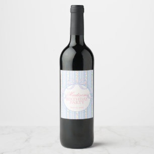 Rótulo De Garrafa De Cerveja Lembrancinhas de Aniversário Florais Elegantes Vin