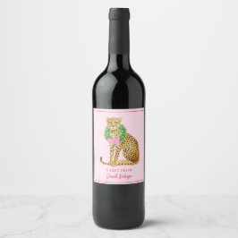 Rótulo De Garrafa De Cerveja Leopardo de Grinalda de Natal