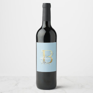 Rótulo De Garrafa De Cerveja Letra "B" em Dourado Personalizável