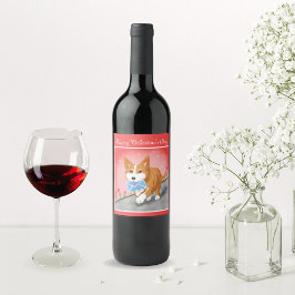 Rótulo De Garrafa De Cerveja Letra Doce De Coração Entregue Por Corgi