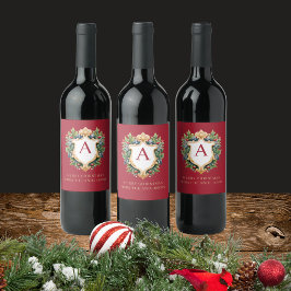 Rótulo De Garrafa De Cerveja Letra Monograma de Natal Elegante