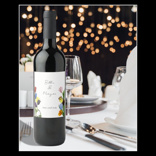 Rótulo De Garrafa De Cerveja LGBTQ mais Flores de Tulipas (Criador carregado)