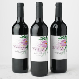 Rótulo De Garrafa De Cerveja Lilac Lilac Lotus Watercolor Elegante