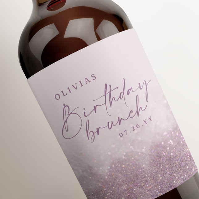 Rótulo De Garrafa De Cerveja Lilac roxo, relva elegante, chic (Criador carregado)