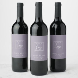 Rótulo De Garrafa De Cerveja Lilás Simples Personalizado Logotipo de Negócios d