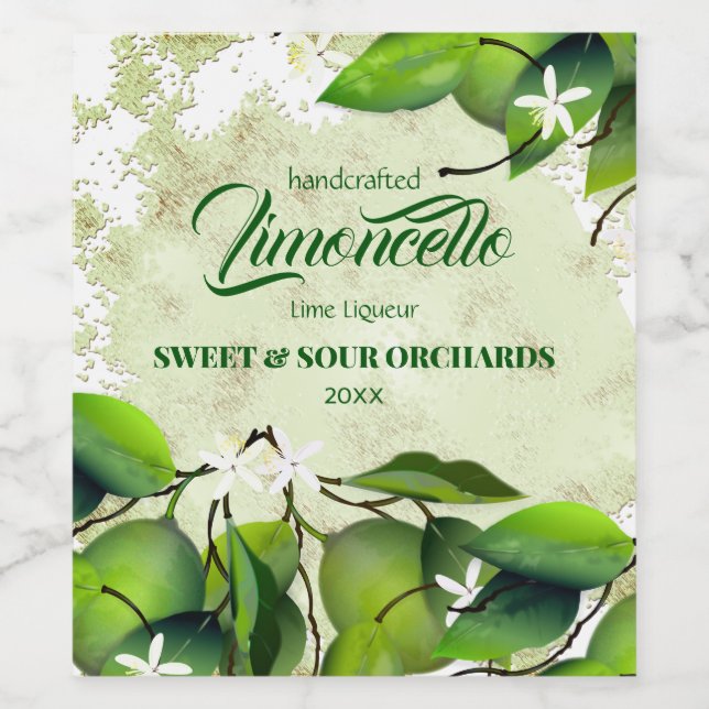 Rótulo De Garrafa De Cerveja Lima Cítrico Fruta Lemoncello (Rótulo Único)