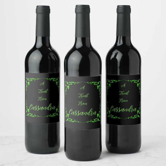 Rótulo De Garrafa De Cerveja Lima Halloween Verde Personalizado (Garrafas)