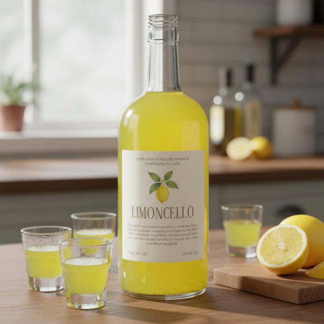 Rótulo De Garrafa De Cerveja Limoncello Artesanal Elegante (Criador carregado)