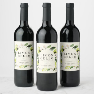 Rótulo De Garrafa De Cerveja Limoncello Quadro Botânico Elegante