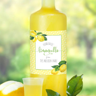 Rótulo De Garrafa De Cerveja Limoncello watercolor lemon ponto personalizado sc