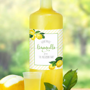 Rótulo De Garrafa De Cerveja Limoncello watercolor lemons nome personalizado sc