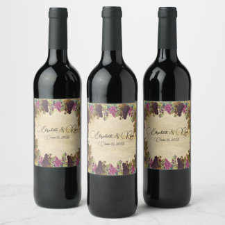 Rótulo De Garrafa De Cerveja Linda Vintage Vines Russas