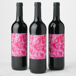 Rótulo De Garrafa De Cerveja Lindas Flores Vermelhas
