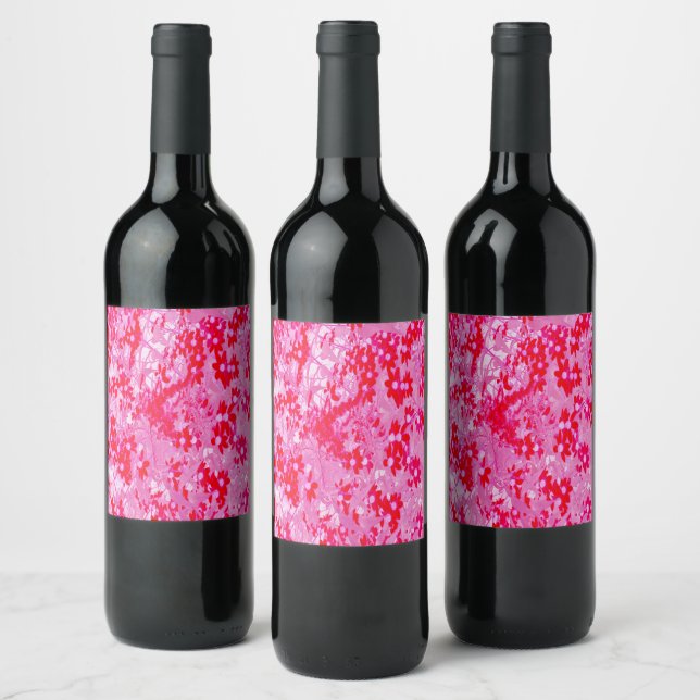 Rótulo De Garrafa De Cerveja Lindas Flores Vermelhas (Garrafas)
