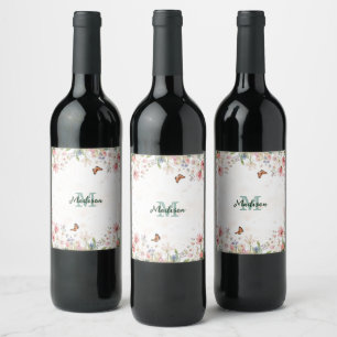 Rótulo De Garrafa De Cerveja Lindo Buquê de Flores Silvestres de Primavera Borb
