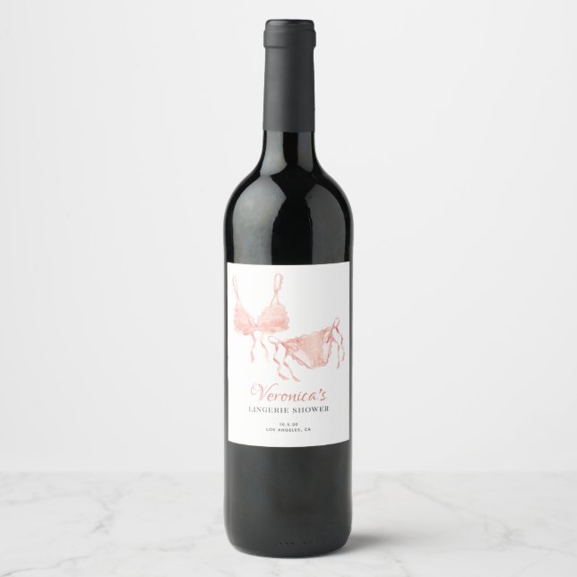 Rótulo De Garrafa De Cerveja Lingerie Blush Nupcial (Frente)