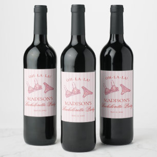 Rótulo De Garrafa De Cerveja Lingerie Coração Rosa e Vermelho Festa de Despedid