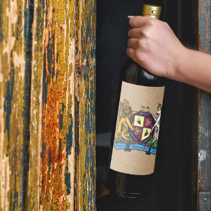 Rótulo De Garrafa De Cerveja Lion and Unicorn Rampant Wine Coat of Arms