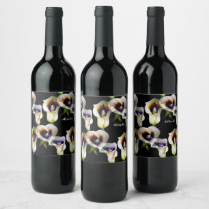 Rótulo De Garrafa De Cerveja Lírio Elegante Calla Floral Botânico Adicione seu 