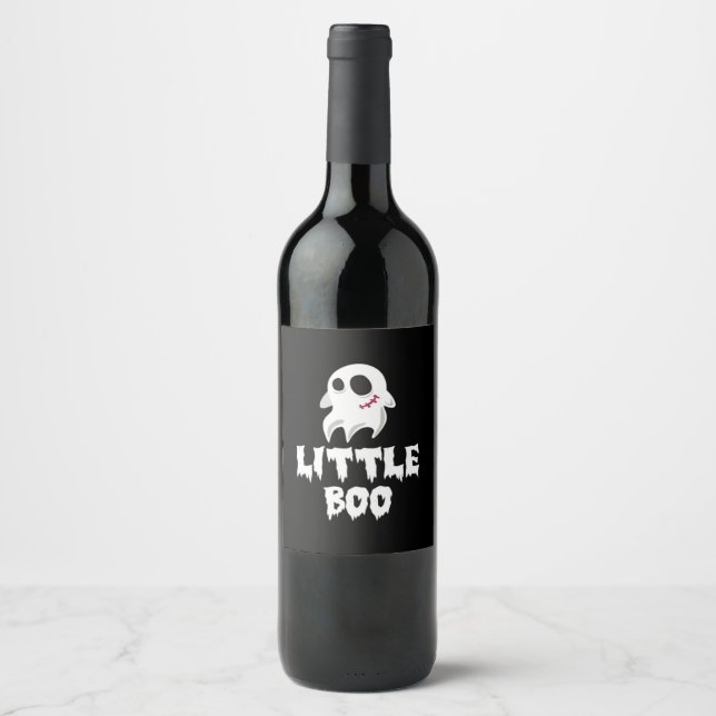 Rótulo De Garrafa De Cerveja Little Boo In Halloween Cool Graphic (Frente)