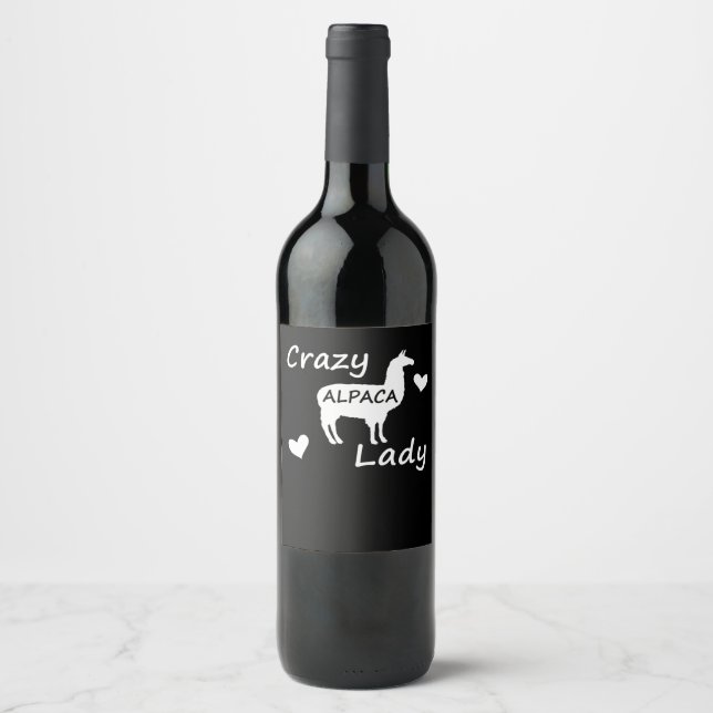 Rótulo De Garrafa De Cerveja Llama Gift | Senhora Louca do Alpaca (Frente)