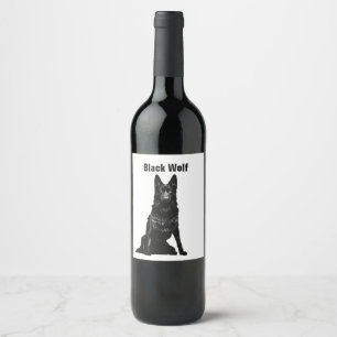 Rótulo De Garrafa De Cerveja Lobo Negro