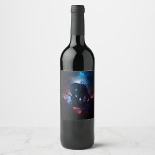 Rótulo De Garrafa De Cerveja Lobos fantásticos de fantasia escura