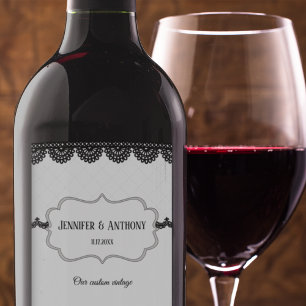 Rótulo De Garrafa De Cerveja Locação Preta no Casamento Personalizado Branco