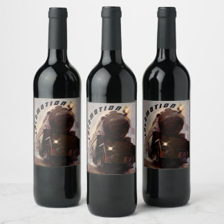 Rótulo De Garrafa De Cerveja Locomotiva Noturna do Motor de Comboio