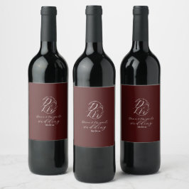 Rótulo De Garrafa De Cerveja Logotipo de casamento floral delicado e elegante e