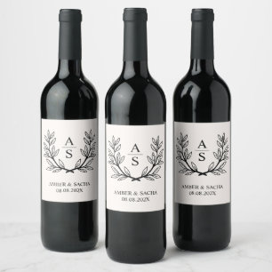 Rótulo De Garrafa De Cerveja Logotipo De Monograma De Casamento Com Terra