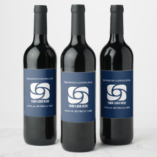 Rótulo De Garrafa De Cerveja Logotipo Empresarial Azul Marinho Personalizado Fe