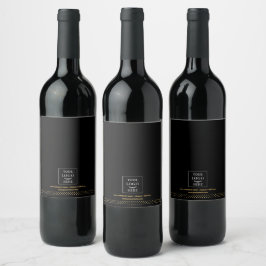 Rótulo De Garrafa De Cerveja Logotipo Moderno de Negócios Pontos Dourados Preto