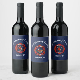 Rótulo De Garrafa De Cerveja Logotipo Personalizado do Departamento de Bombeiro