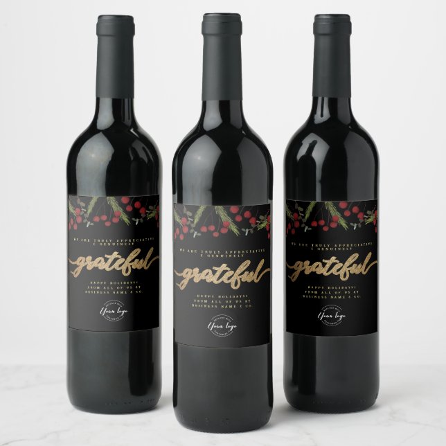 Rótulo De Garrafa De Cerveja Logotipo personalizado Folhagem Botânica “Grateful (Garrafas)