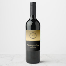 Rótulo De Garrafa De Cerveja Logotipo preto e Dourado em segundo plano